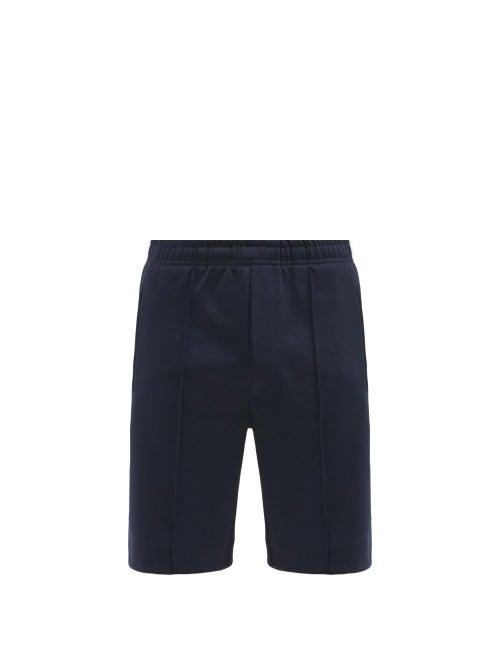 Matchesfashion.com Sunflower - Pintuck-pleated Jersey Straight-leg Shorts - Mens - Navy