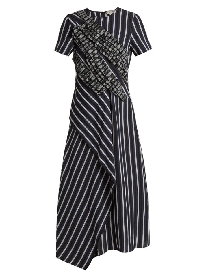 Sportmax Striped Draped Crepe Dress