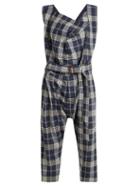 Matchesfashion.com Vivienne Westwood - Tartan Wool Dungarees - Womens - Blue Multi