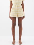 Lisa Marie Fernandez - The Tennis Cotton-lend Tweed Shorts - Womens - Yellow Multi