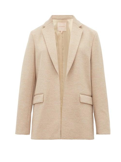 Matchesfashion.com Roksanda - Lidia Wool Mouline Jersey Blazer - Womens - Beige