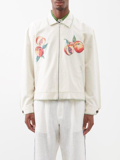 Bode - Georgia Peach Cotton Jacket - Mens - White