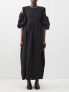Cecilie Bahnsen - Jules Floral-embroidered Open-back Dress - Womens - Black