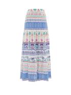 Matchesfashion.com Le Sirenuse, Positano - Sevillana Proscenium-print Cotton Maxi Skirt - Womens - White Print