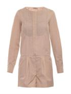 Nina Ricci Contrast-bib Cotton-poplin Playsuit