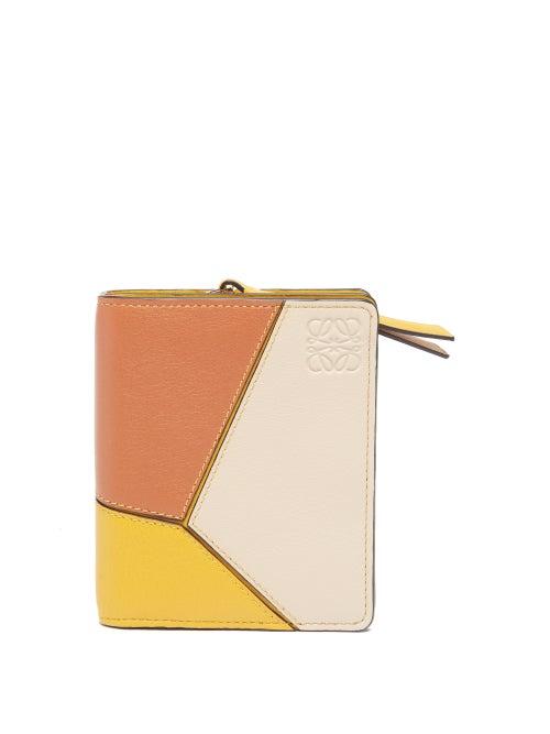 Loewe - Puzzle Leather Wallet - Womens - Tan Multi