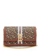 Matchesfashion.com Burberry - Carrie Coated-canvas & Leather Cross-body Bag - Womens - Brown Multi