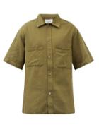 Frame - Patch-pocket Cotton-poplin Shirt - Mens - Green