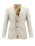 Matchesfashion.com Etro - Single-breasted Linen Fil--fil Suit Jacket - Mens - Beige