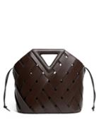 Ladies Bags Bottega Veneta - Point Leather Tote Bag - Womens - Dark Brown