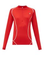 Matchesfashion.com Perfect Moment - Half Zip High Neck Technical Jersey Top - Womens - Red
