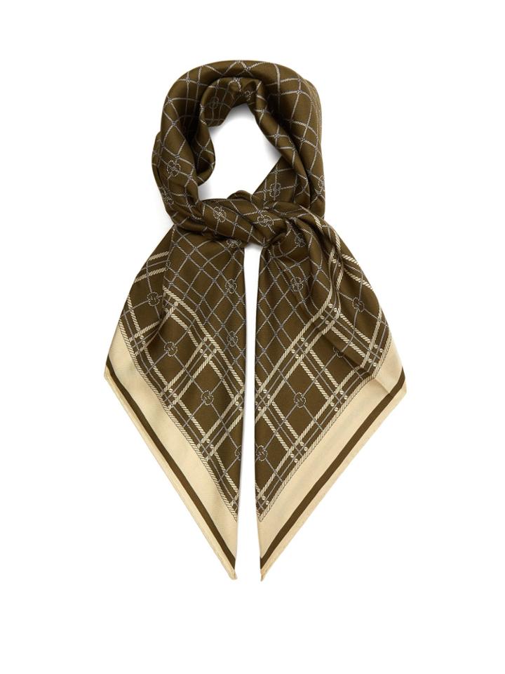 Gucci Gg Rope-print Silk Scarf