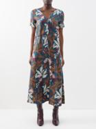 S Max Mara - Paola Midi Dress - Womens - Blue Print