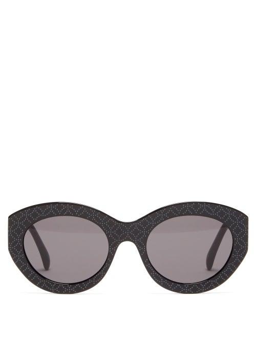 Ladies Accessories Alaa Eyewear - Vienne Oval Acetate Sunglasses - Womens - Black