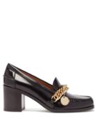 Matchesfashion.com Givenchy - Chain Strap Block Heel Leather Pumps - Womens - Black