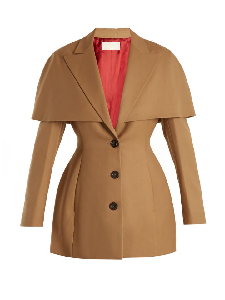 Sara Battaglia Sculpted Hourglass Cape-shoulder Jacket