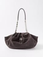 Givenchy - Kenny Padlocked Suede Bag - Womens - Grey
