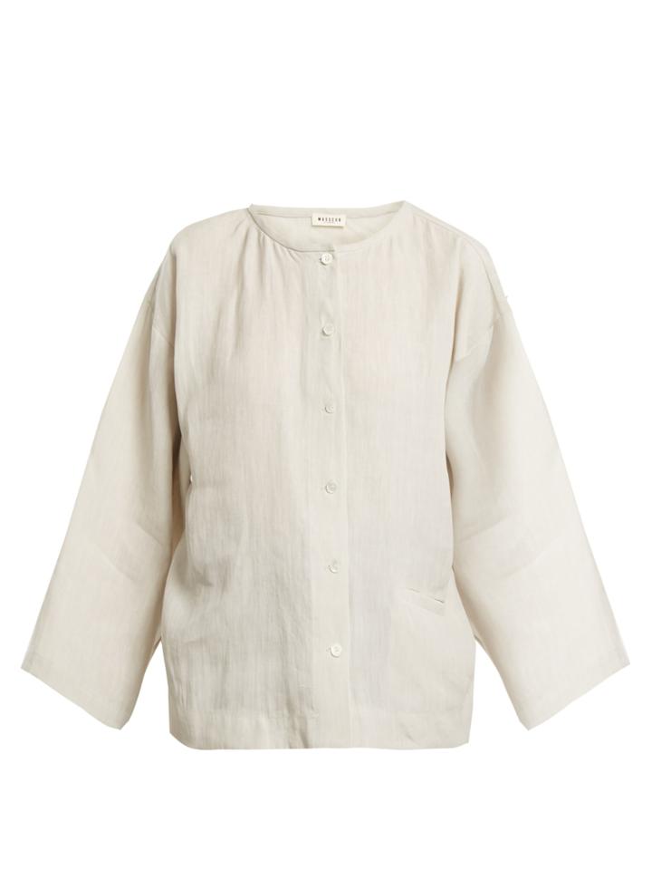 Masscob Round-neck Linen Top