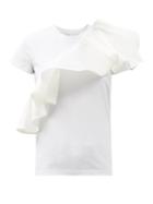 Matchesfashion.com Marques'almeida - Ruffled Organic Cotton-jersey T-shirt - Womens - White