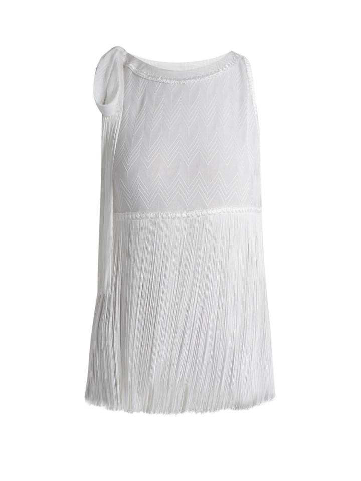 Missoni Mare Zigzag-knit Fringed Top