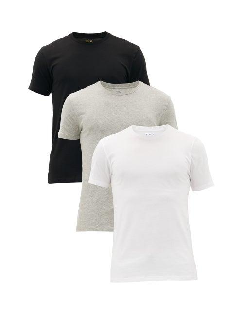 Matchesfashion.com Polo Ralph Lauren - Pack Of Three Logo-embroidered Cotton T-shirts - Mens - Multi