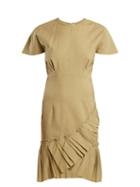 Matchesfashion.com Isabel Marant - Rimba Pleated Hem Linen Blend Dress - Womens - Khaki