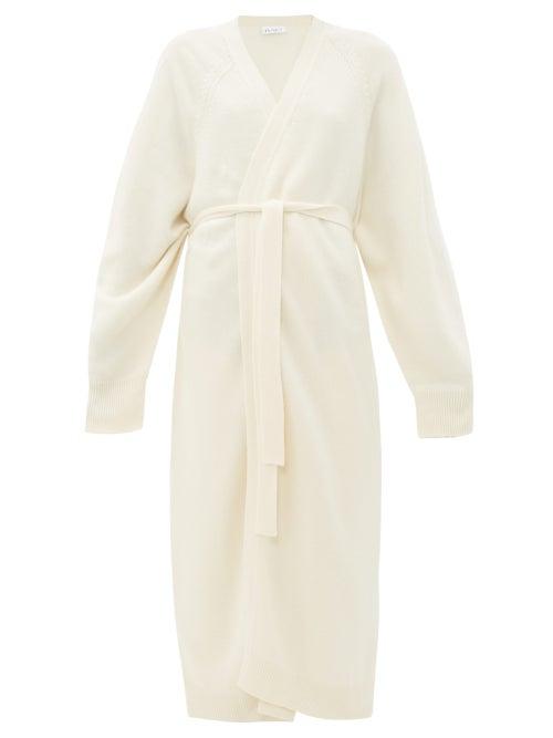Matchesfashion.com Raey - Long Belted Cashmere Shawl Cardigan - Womens - Ivory