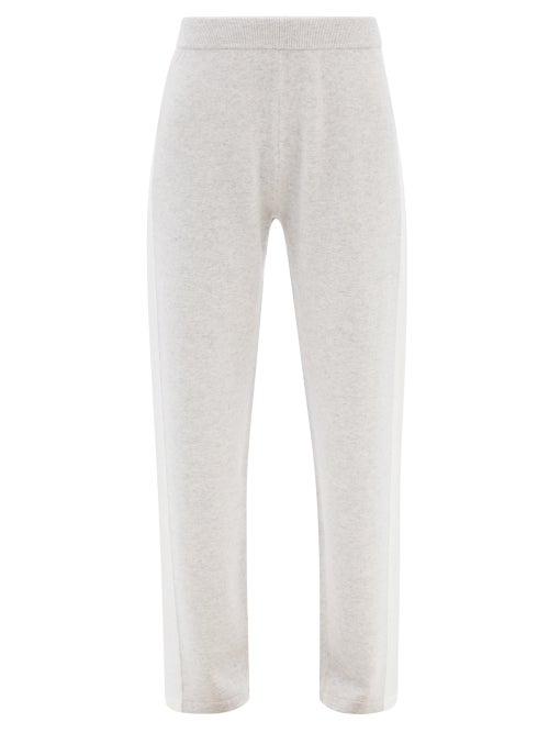 Falke - Side-stripe Wool-blend Track Pants - Womens - Light Grey