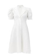 Matchesfashion.com Gioia Bini - Fiona Balloon-sleeve Linen-poplin Dress - Womens - White
