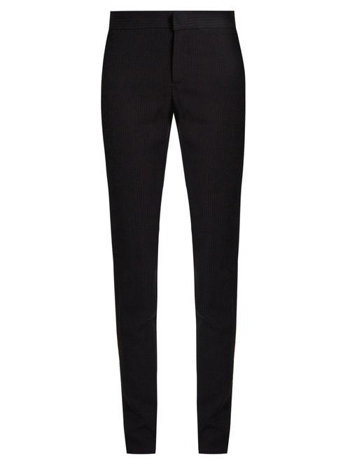 Matchesfashion.com Raey - Pinstriped Skinny Twill Trousers - Womens - Navy White