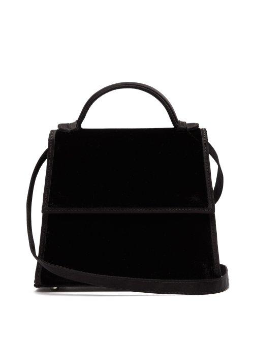 Matchesfashion.com Hunting Season - Top Handle Mini Velvet And Satin Bag - Womens - Black