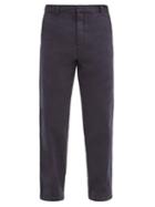 Matchesfashion.com Another Aspect - Garment-dyed Cotton-twill Chino Trousers - Mens - Navy