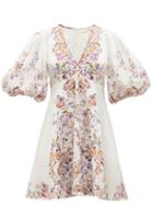 Zimmermann - Prima Puff-sleeve Floral-print Voile Dress - Womens - Floral