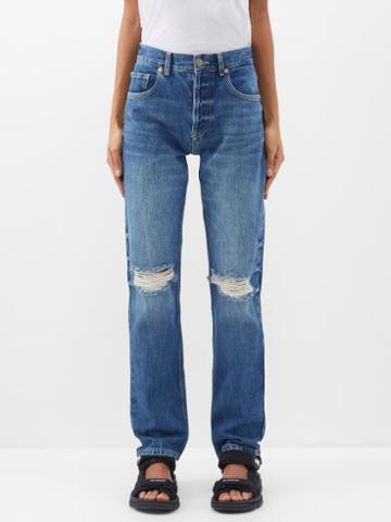 Raey - Beyond Organic Cotton-blend Straight-leg Jeans - Womens - Dark Blue