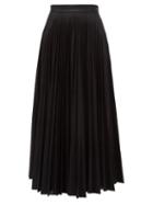 Matchesfashion.com Emilia Wickstead - Sunshine Pleated Metallic Jersey Midi Skirt - Womens - Black