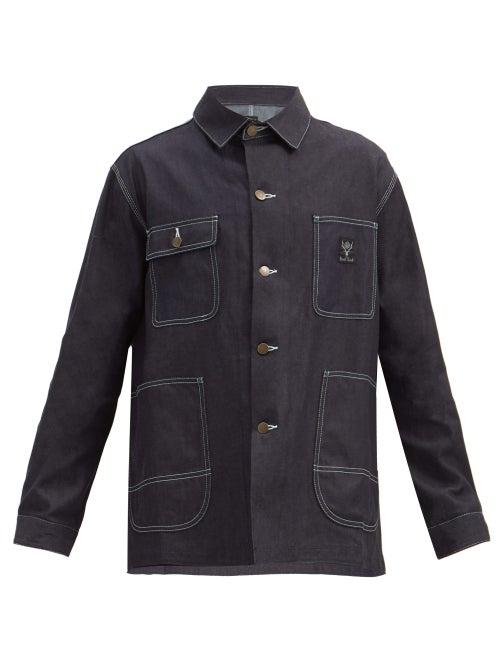 Matchesfashion.com South2 West8 - Contrast-stitch Denim Jacket - Mens - Indigo