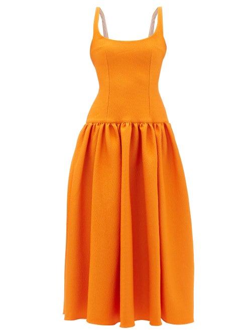 Ladies Rtw Emilia Wickstead - Galen Scoop-neck Cloqu Dress - Womens - Orange