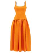 Ladies Rtw Emilia Wickstead - Galen Scoop-neck Cloqu Dress - Womens - Orange