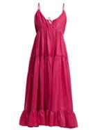 Matchesfashion.com Loup Charmant - Carino Silk Midi Dress - Womens - Pink