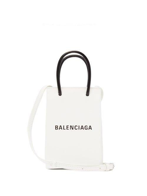 Matchesfashion.com Balenciaga - Shopping Mini Leather Cross Body Bag - Womens - White