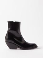 Khaite - Hooper Leather Ankle Boots - Womens - Black