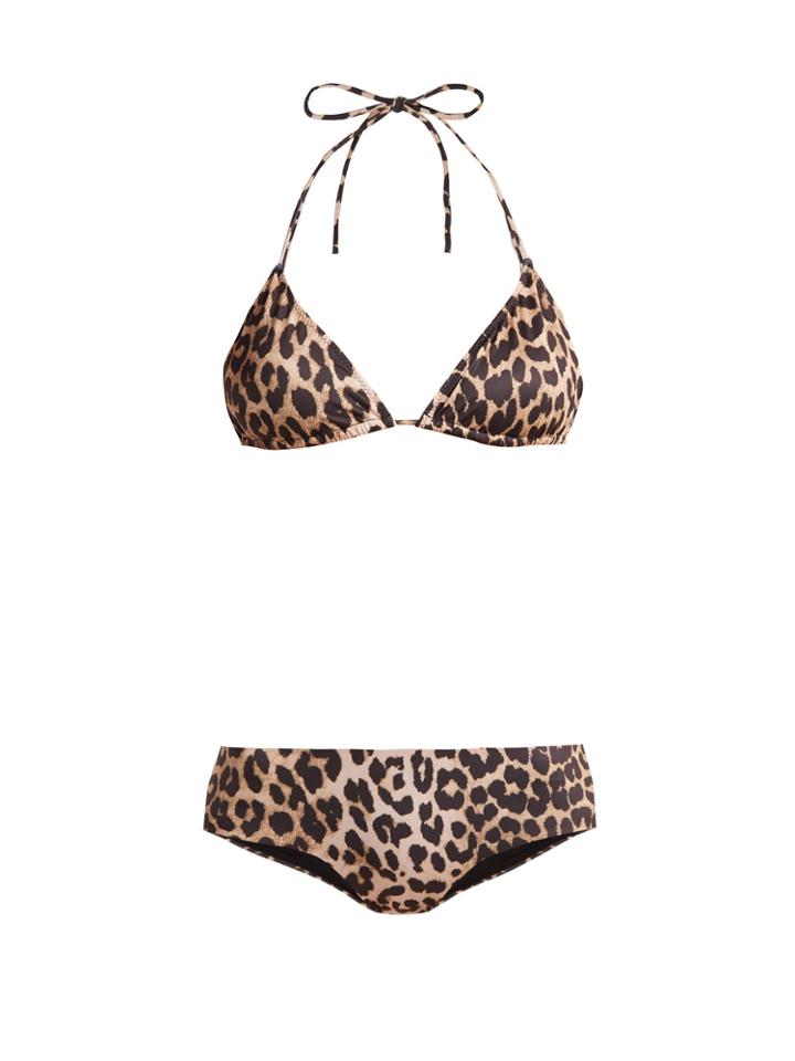 Ganni Leopard-print Bikini