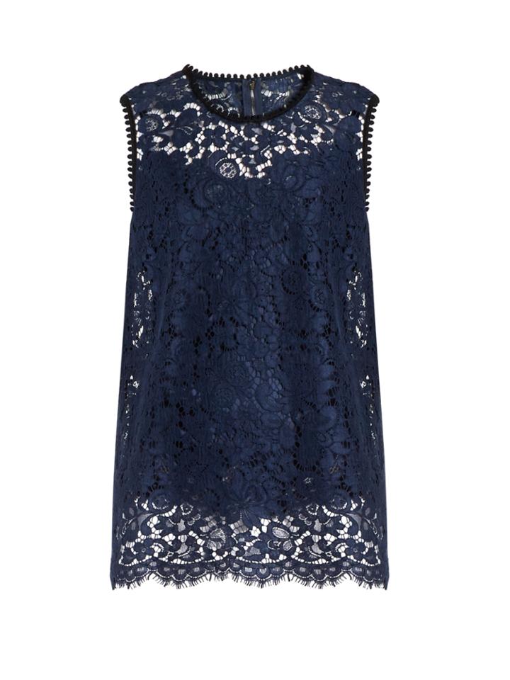 Dolce & Gabbana Bi-colour Cordonetto-lace Top