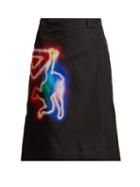 Matchesfashion.com Prada - Neon Monkey Print A Line Skirt - Womens - Black Multi