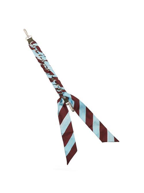 Matchesfashion.com Fendi - Strap You Mini Whipstitched Ribbon Short Bag Strap - Womens - Blue Multi