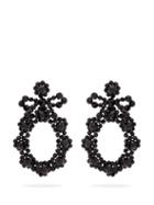 Matchesfashion.com Simone Rocha - Beaded Drop Earrings - Womens - Black
