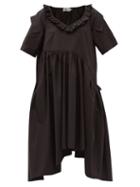 Matchesfashion.com Preen By Thornton Bregazzi - Taka Organic-cotton Blend Poplin Dress - Womens - Black