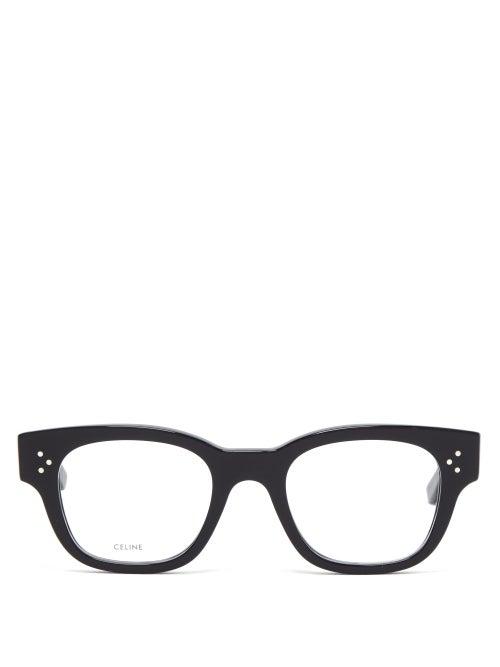 Matchesfashion.com Celine Eyewear - Rectangle-frame Acetate Glasses - Womens - Black