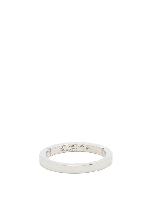 Matchesfashion.com Le Gramme - 5g 18kt White Gold & Diamond Ring - Mens - Silver