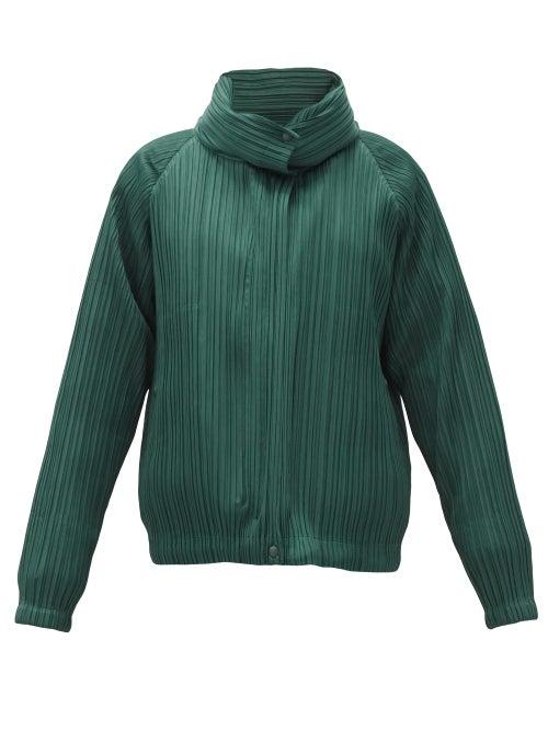 Matchesfashion.com Pleats Please Issey Miyake - Detachable-layer Padded Technical-pleated Jacket - Womens - Dark Green
